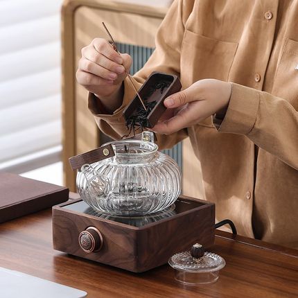 2024新款玻璃煮茶壶耐高温电陶炉茶炉蒸煮两用煮茶器家用提梁