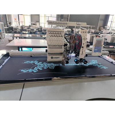 叠金片盘带绣花机大尺寸链式平绣电脑D水溶特种绳绣刺绣机帽子