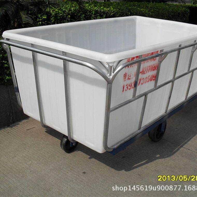 供：大容24.9.11量印染周转箱应推布车/乐市纺织厂用塑胶长桶落布