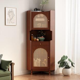 柜墙角柜客厅实色木转角柜樱桃木角置物架边角子柜墙边拐792弯三