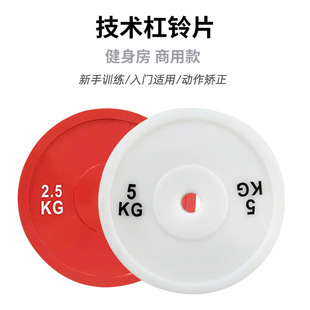 杠铃片技术片举重5公斤2.5kg防摔PE塑料大片健身房家用新手哑铃片