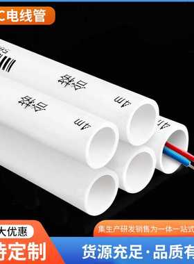 LESSO/联塑PVC电线管16蓝红色4分20线管重型穿线管家装电工套管25