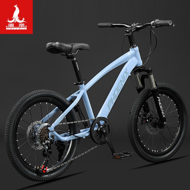 凤凰儿童自行车中小学生男孩女孩山地变速碟刹减震赛车单车