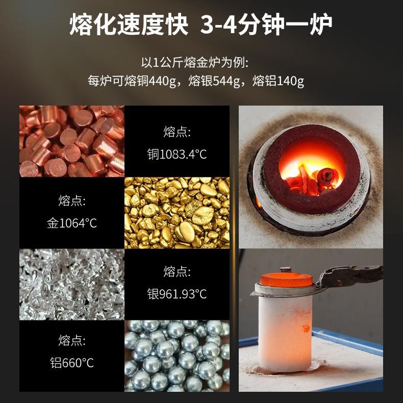 炼小型熔金机厂家1-2公铂斤金银铜贵铑金属熔设备熔炼炉不锈钢