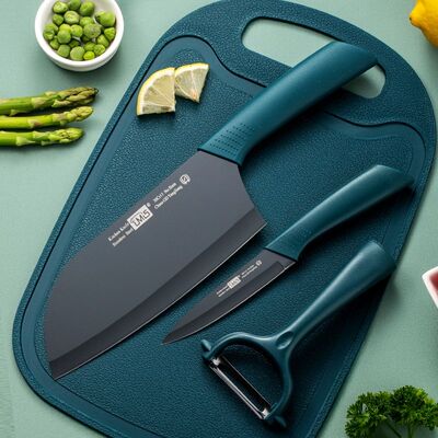 LMiS利美斯厨房家用菜刀菜板水果刀组合套装不锈钢喷漆切肉片刀具