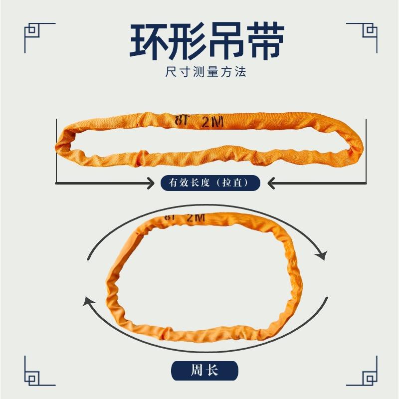 2吨环1PBF柔性吊装带12t圆形纤维具涤纶吊索4m6M10形米周长12M吊