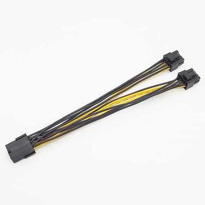 GPU显卡电源线8P母转双6+2P公 显卡供电线 PCI-E 8P转双8P转接线