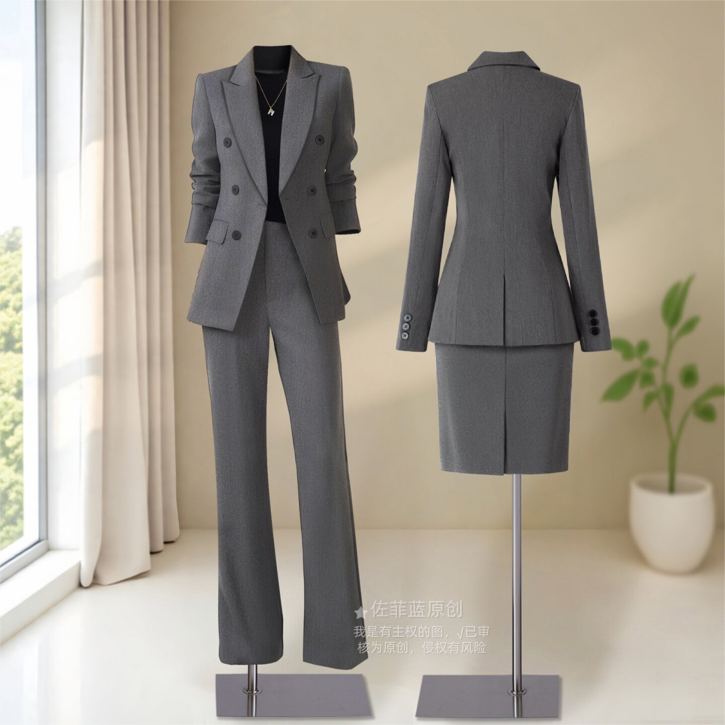 高级感女神范职业西装套装工作服图片