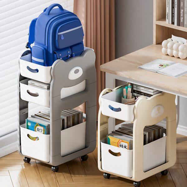 书包置物架可移动小推车桌下书本收纳架子家用多层书架桌面夹缝柜,收纳整理,书桌收纳置物架,淘宝优惠券,粉丝福利购,淘宝优惠卷
