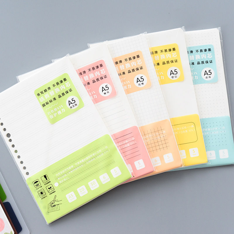 2025新品A5B5道林纸活页手账本20孔替芯内页手帐日记本精致
