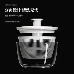 艾仕可蔬菜脱水器家用手动沙拉甩干机果蔬甩水菜篮洗水果沥水神器