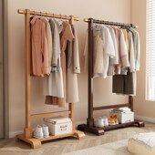 实木衣帽架衣架落地卧室家用挂衣架简易晾衣架室内衣服收纳架挂包