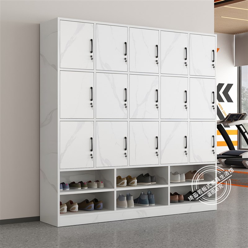 更衣柜员工储物柜简约木质带锁健身房换衣柜浴室洗浴中心寄存柜子