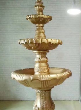 欧式多层罗马柱花盆婚庆喷泉花园别墅酒店影楼喷水池婚庆道具摆件