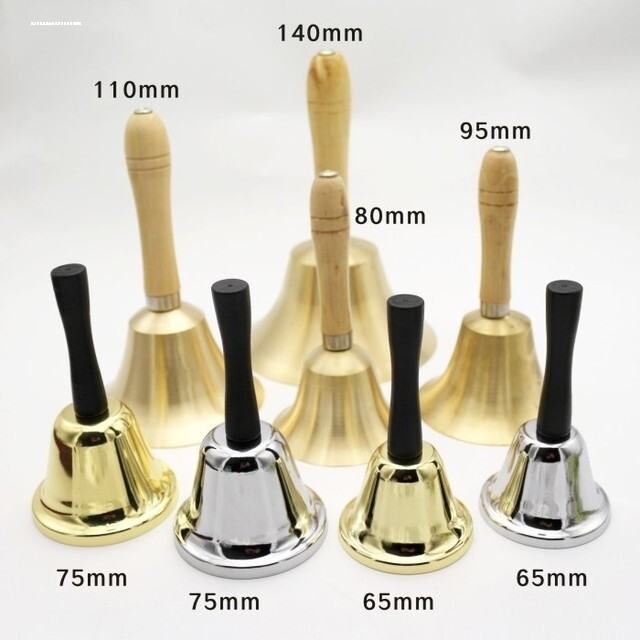 木柄铜铃手摇铃乐器8cm小课铃上下课铃铛手摇铃铛铜上课铃大课铃