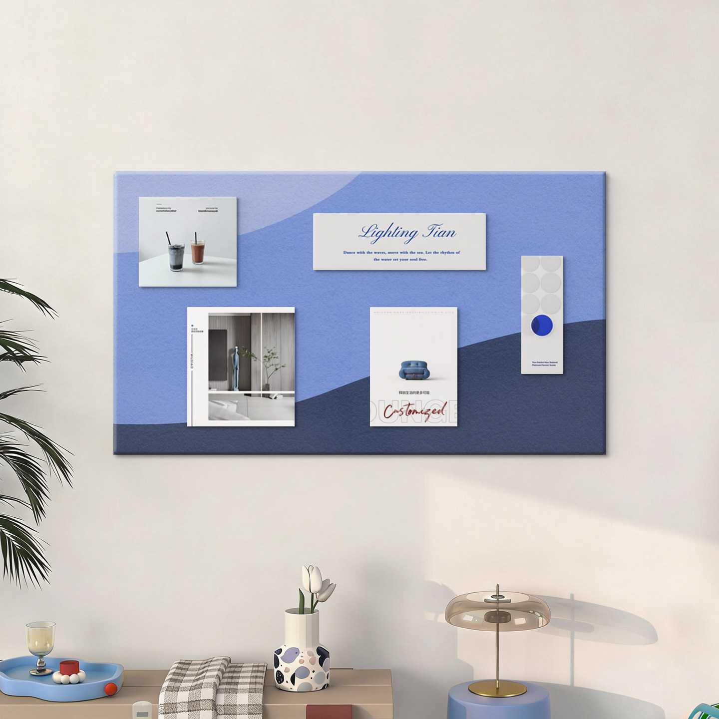 简约毛毡板自粘墙贴墙面装饰照片墙儿童房客厅环保免打孔不伤墙