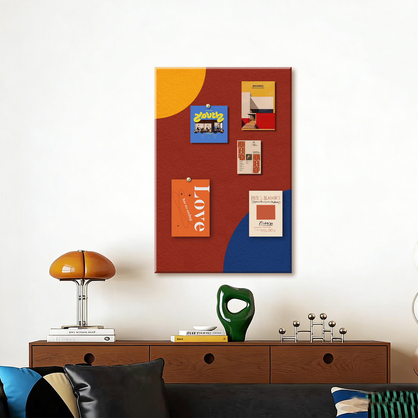 包豪斯装饰画毛毡板墙贴自粘照片墙背景板隔音板留言板幼儿园