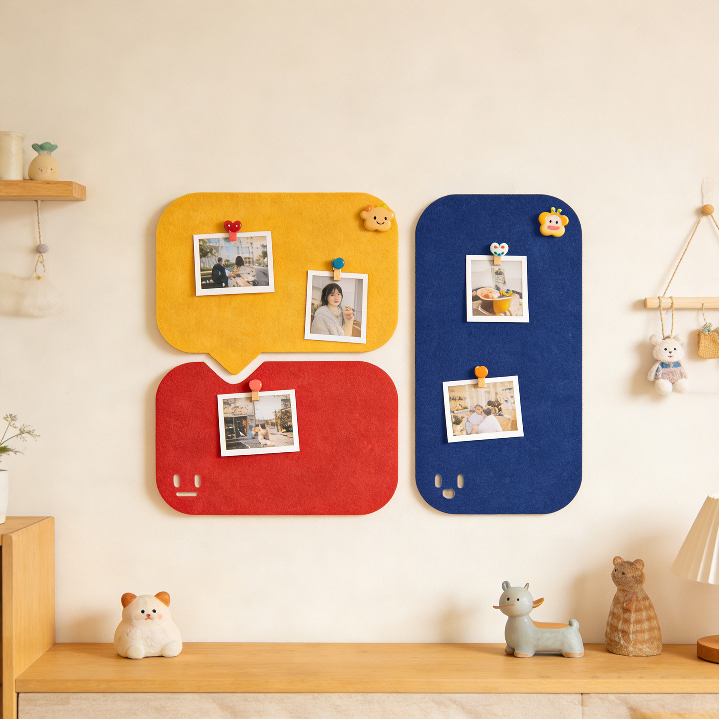 多巴胺彩色毛毡板墙贴照片墙客厅墙面装饰墙贴环保儿童房间幼儿园