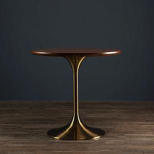 德宜客轻奢圆桌家用阳台郁金香餐桌商用咖啡厅桌子接待洽谈小圆桌