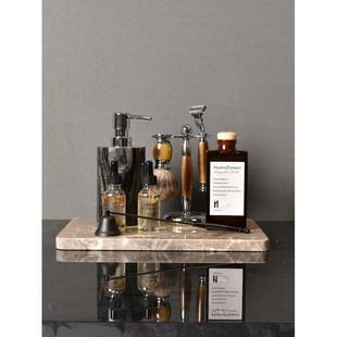 WU.物兮物 洗手台面摆件 样板间卫生间咖色卫浴套组轻奢现代新中式