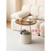 轻奢沙发边几简约现代玻璃角几客厅卧室床头边柜北欧圆桌子小茶几