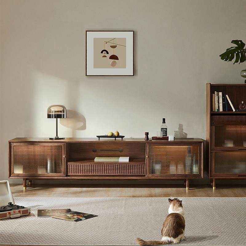 留意北欧实木电视柜客厅简约轻奢激光小户型黑胡桃木原木家具组合,住宅家具,电视柜,淘宝优惠券,粉丝福利购,淘宝优惠卷