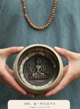 梵木果颂钵尼泊尔手工佛音碗瑜伽冥想钵SPA静心钵采耳铜磬摆件