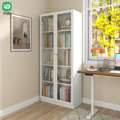 YDD防尘书柜玻璃门书架简约现代铁艺客厅收纳柜收纳展示35.5cm深