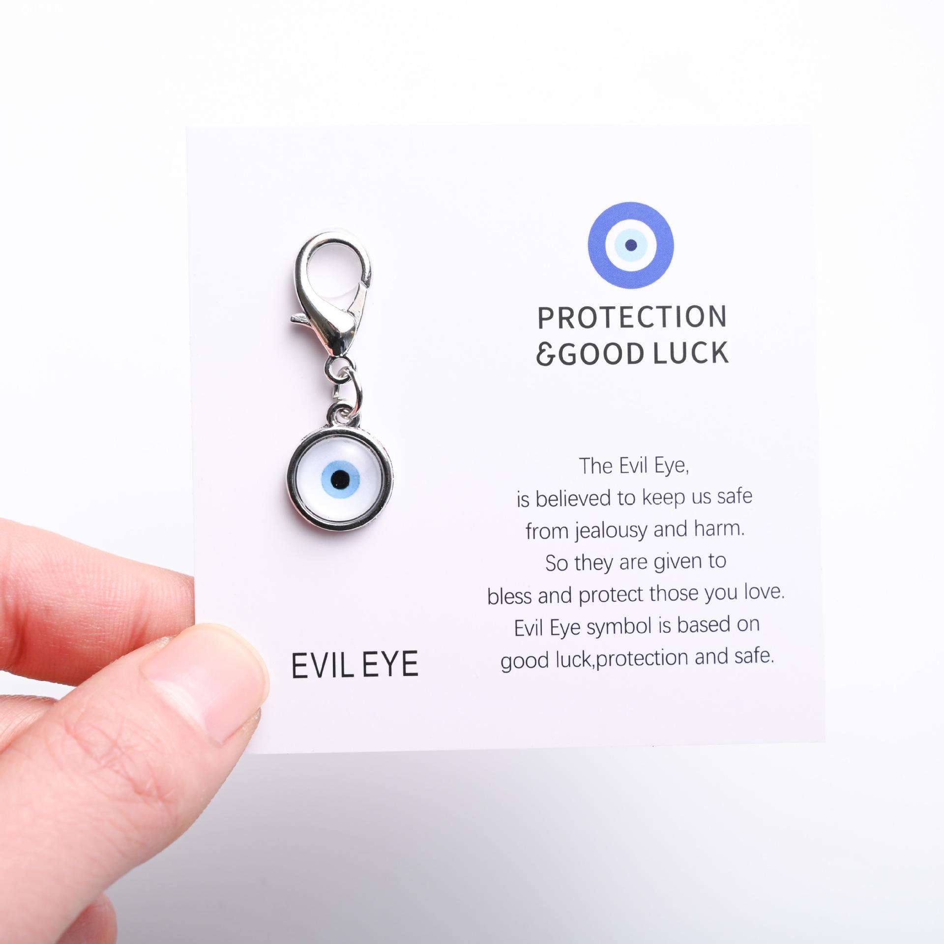 时光蓝眼睛小挂件Evil Eye土耳其风恶魔之眼钥匙扣卡片吊坠