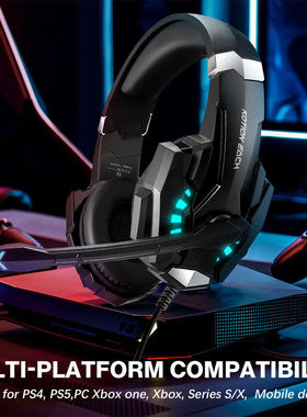 跨境因卓G9000Pro头戴式耳机台式电脑笔记本有线带麦游戏耳麦电竞