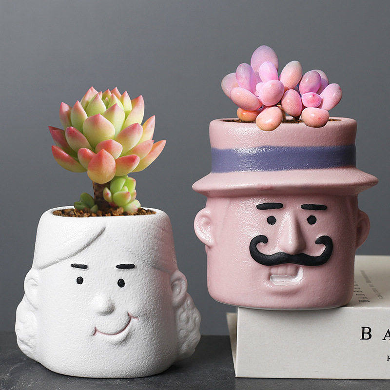 新品供应跨境电商园艺亚马逊陶瓷花盆白色创意桌面多肉花器摆件,鲜花速递/花卉仿真/绿植园艺,花托/移动托盘,淘宝优惠券,粉丝福利购,淘宝优惠卷