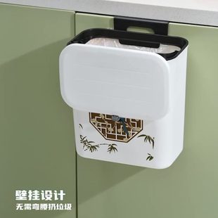 厨房垃圾桶壁挂式 古典新中式 家用橱柜门专用卫生间厕所带盖