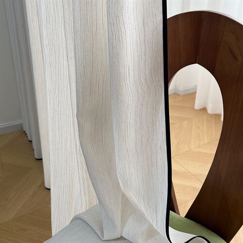 2024新款法式扶风纱透光不透人客厅阳台卧室亚麻黑边中古风窗纱