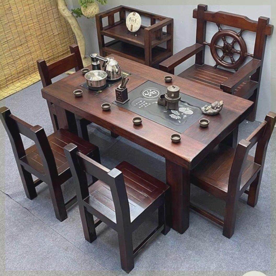 老船木茶桌椅组合纯实木小茶几功夫泡茶台家用一体式新料中式茶台,住宅家具,茶几,淘宝优惠券,粉丝福利购,淘宝优惠卷