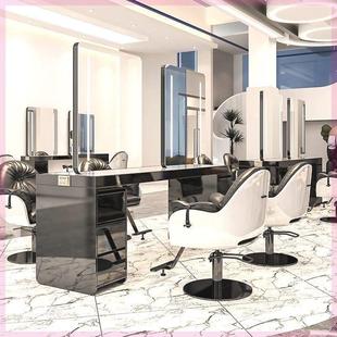 网红理发店镜台剪发镜染烫区美发店镜发廊专用烫染台镜子柜子一体