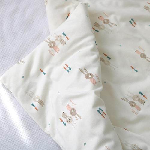 软乎乎 纯棉针织精梳棉 薄棉 新生儿婴儿包被抱被100*100