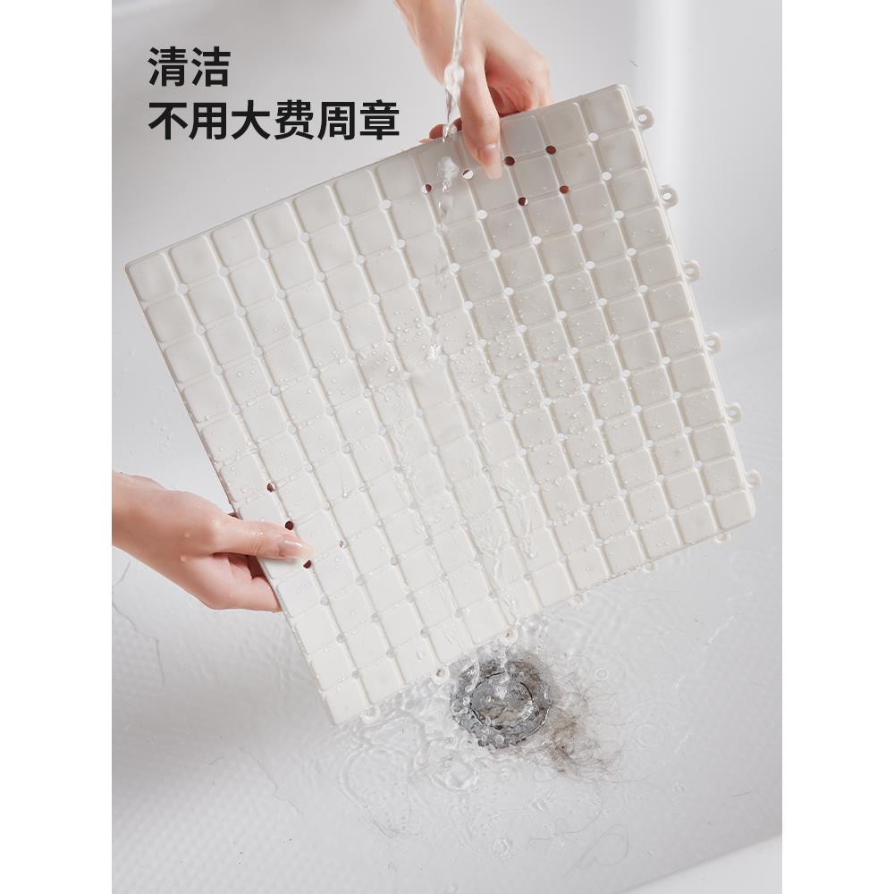 日本正品JHMO【小方格】TPE浴室防滑地垫淋浴家用洗澡卫生间脚垫