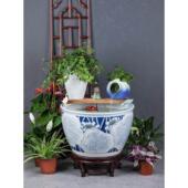 手绘陶瓷大缸客厅阳台金鱼缸陶罐循环水摆件园林景观水箱古鱼缸