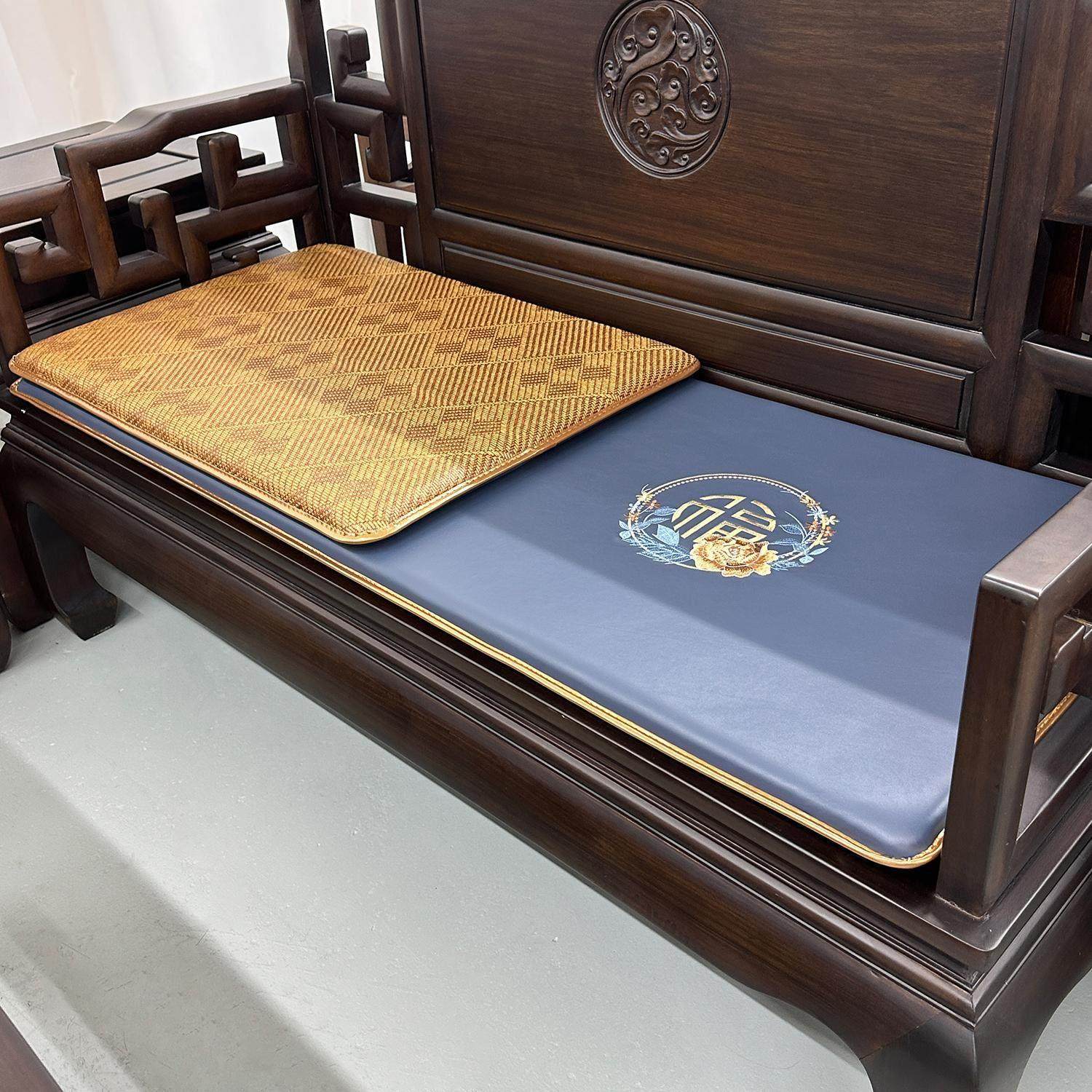 新中式红木沙发皮坐垫四季通用客厅实木椅子垫餐椅圈椅垫防滑定制