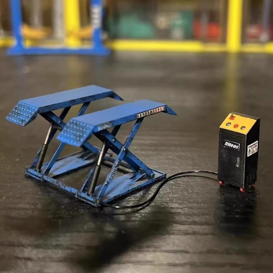 EZ 1/64剪式举升机模型 小剪微缩场景摆件