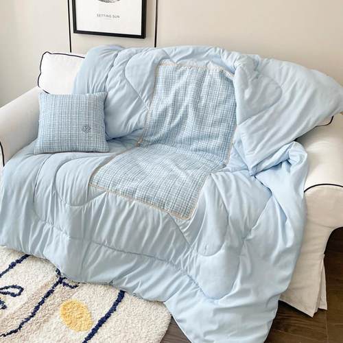 ins风磨毛抱枕被子办公室午睡毯二合一可折叠两用枕头靠垫空调被