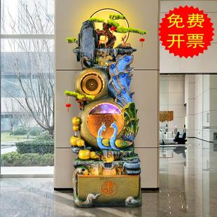 假山流水喷泉瀑布鱼缸造景办公室客厅玄关电视柜旁循环水景观摆件