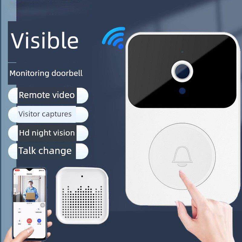 智能视频门铃家庭无线监控显示远程对讲数字猫眼360度无打孔