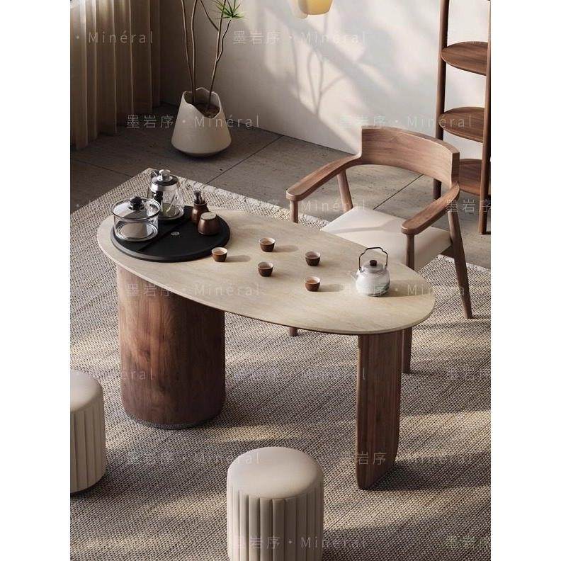意式极简机理洞石岩板茶桌椅组合现代简约设计师茶台茶桌椅套装,住宅家具,家用茶台/茶桌,淘宝优惠券,粉丝福利购,淘宝优惠卷