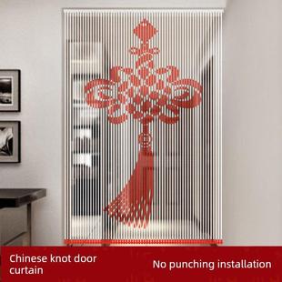 中国结水晶门帘珠帘玄关客厅隔断帘卧室卫生间风水帘挂帘子免打孔