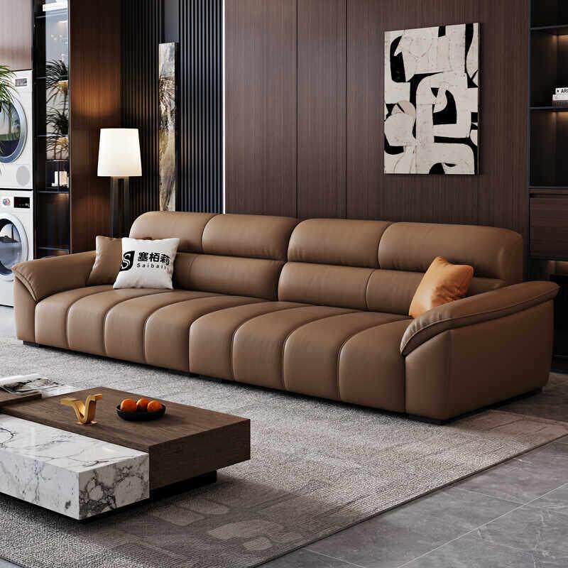 布艺沙发现代简约极简乳胶三人位小户型真皮猫抓布出租房组合沙发