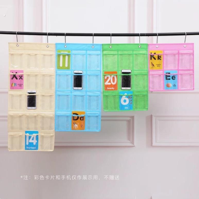 教室班级透明手机收纳袋挂袋幼儿园卡袋跳绳收纳挂墙壁挂式存放袋