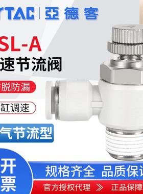 亚德客气动节流阀PSL4M5A/6M5A/601A/801A/802A气缸排气调速接头