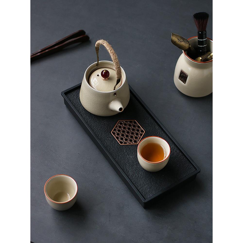 功夫茶具小套汝窑茶壶家庭私人酒店泡茶一壶两杯干茶盘单饮