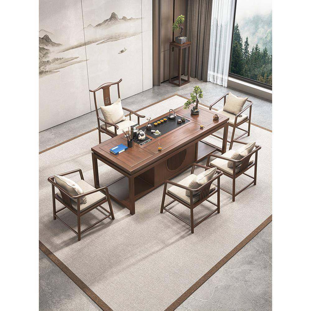 新中式实木茶桌椅组合茶盘一体现代简约泡茶桌办公室家用功夫茶台,住宅家具,家用茶台/茶桌,淘宝优惠券,粉丝福利购,淘宝优惠卷